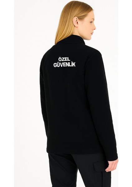 Kışlık Kadın Nakış Işlemeli 2 Cepli Özel Güvenlik Polar Mont - Göğüsten Logolu fırsatları