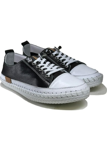Kadın Hakiki Deri El Dikişli Bağcıklı Günlük Ayakkabı