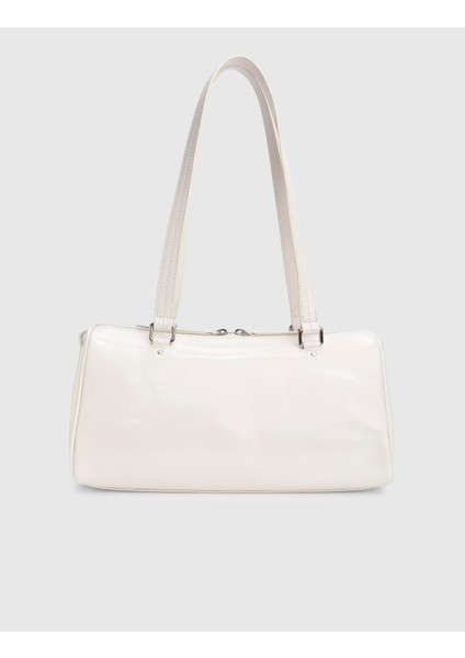 Stery Hakiki Rugan Deri Krem Kadın Omuz Çantası indirimleri