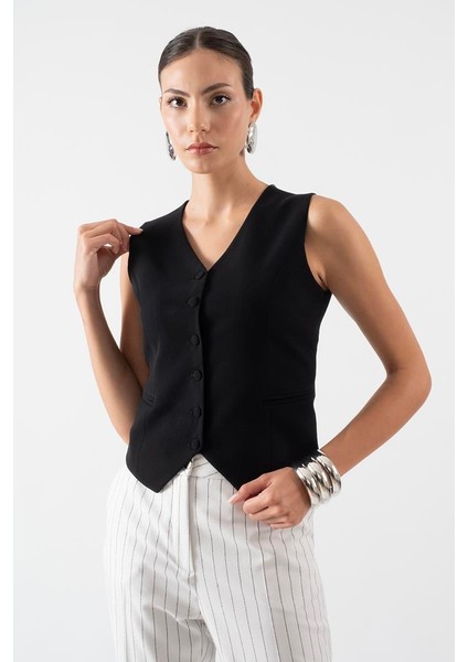 Clementa Klasik Çizgili Krep Pantolon Beyaz fiyatları