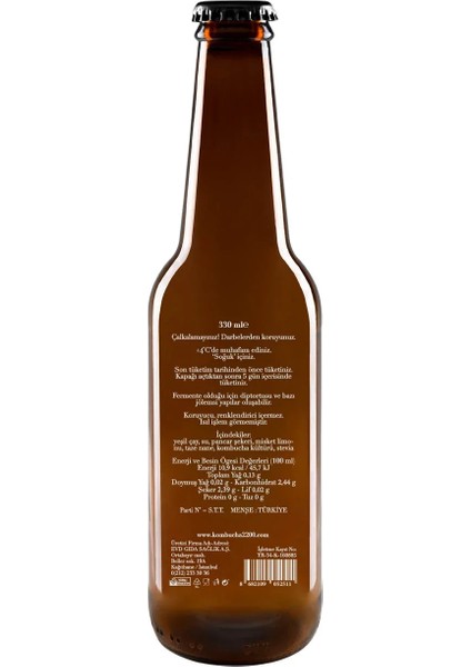 Buğz Kombucha 2200 Lime Nane Fermente Yeşil Çay (330 Ml) fiyatları