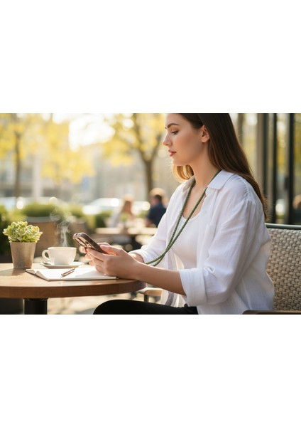 Telefon Boyun Askısı Haki Paracord Örgü Tüm Kılıflara Uyumlu