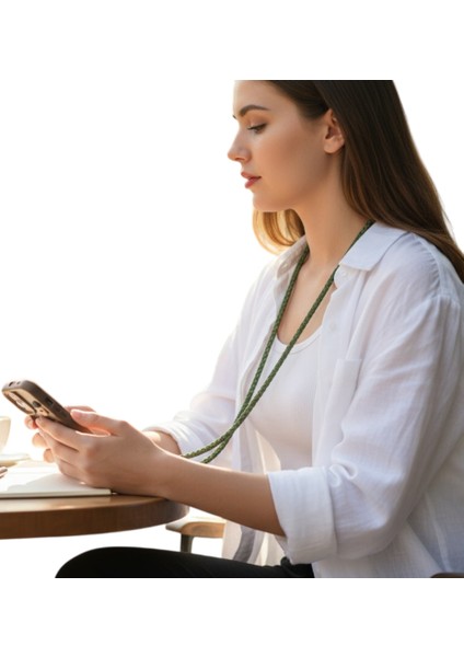 Telefon Boyun Askısı Haki Paracord Örgü Tüm Kılıflara Uyumlu modelleri