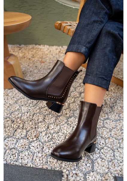 Rachel Acı Kahve Deri Troklu Hakiki Deri Bot fırsatları