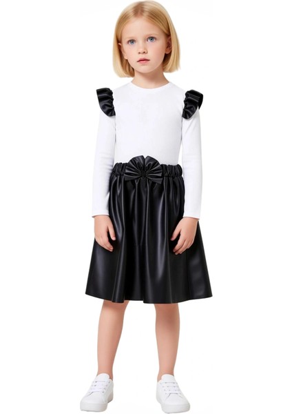 Kız Çocuk Örme Üst ve Fırfırlı Etek Kombinasyonu Şık ve Rahat Günlük Giyim Kaliteli Şık Rahat fırsatları