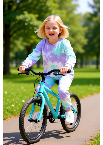 Kız Çocuk Pamuklu Batik Desenli Üst ve Alt Eşofman Takımı Kaliteli Şık Rahat Günlük fiyatları