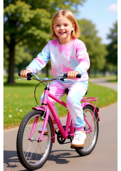 Kız Çocuk Pamuklu Batik Desenli Üst ve Alt Eşofman Takımı Kaliteli Şık Rahat Günlük fiyatları