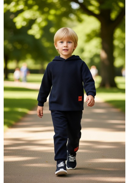 Rahat Erkek Çocuk Kapüşonlu Waffle Dokulu Eşofman Takımı Kaliteli Şık Rahat Günlük