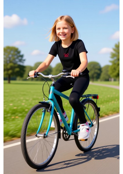 Kız Çocuk Pamuklu Nakışlı Bisiklet Yaka Kısa Kollu Üst ve Flare Paça Tayt Takımı Kaliteli Şık fiyatları