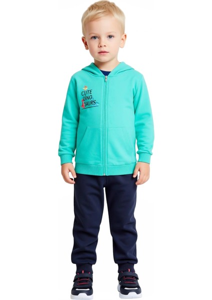 Erkek Çocuk Örme Baskılı Fermuarlı Üst ve Alt Takım Kaliteli Şık Rahat Günlük fiyatları