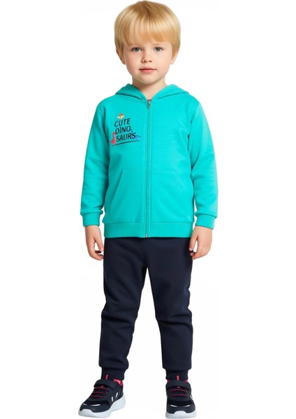 Erkek Çocuk Örme Baskılı Fermuarlı Üst ve Alt Takım Kaliteli Şık Rahat Günlük indirimleri