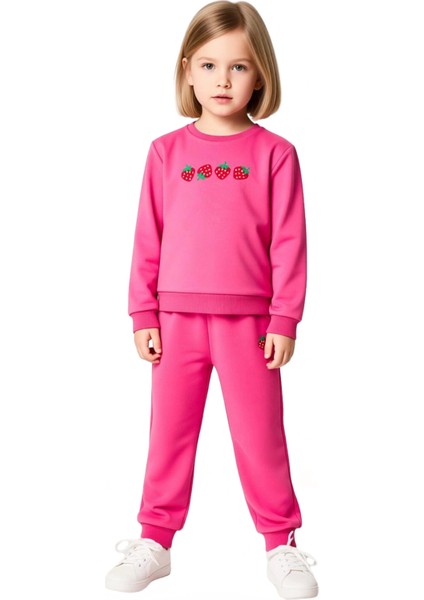 Baskılı Kız Çocuk Örme Regular Kalıp Bisiklet Yaka Takım Kaliteli Şık Rahat Günlük fiyatları