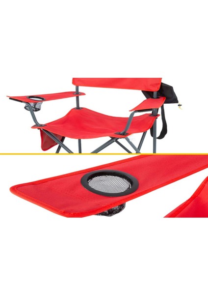 Camper Katlanabilir Kamp Piknik Sandalyesi Kırmızı fırsatları