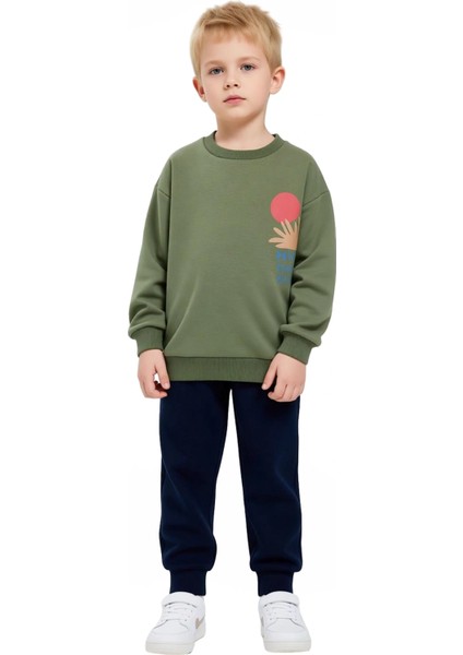 Erkek Çocuk Örme Bisiklet Yaka Sweatshirt ve Eşofman Altı Takımı Regular Fit Kaliteli Şık Rahat fiyatları