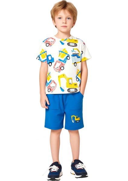 Erkek Çocuk Pamuk Karışımlı Kısa Kollu Tişört ve Şort Takımı Kaliteli Şık Rahat fiyatları