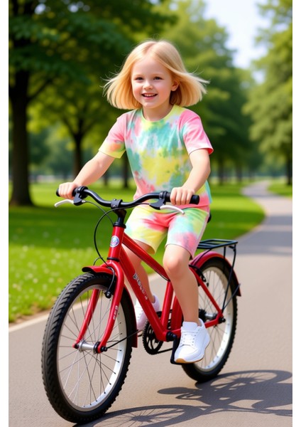 Kız Çocuk Pamuklu Batik Desenli Bisiklet Yaka Kısa Kollu Üst ve Şort Takımı Kaliteli Şık Rahat fiyatları