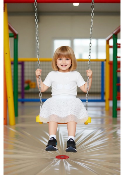 Kız Çocuk Pamuklu Üst ve Tütü Etek Takımı Kaliteli Şık Rahat Günlük