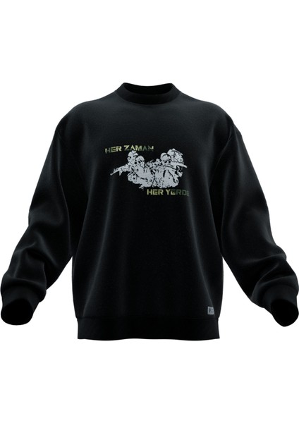 Sat Tasarımlı Rahat Kalıp Unisex Sweatshirt