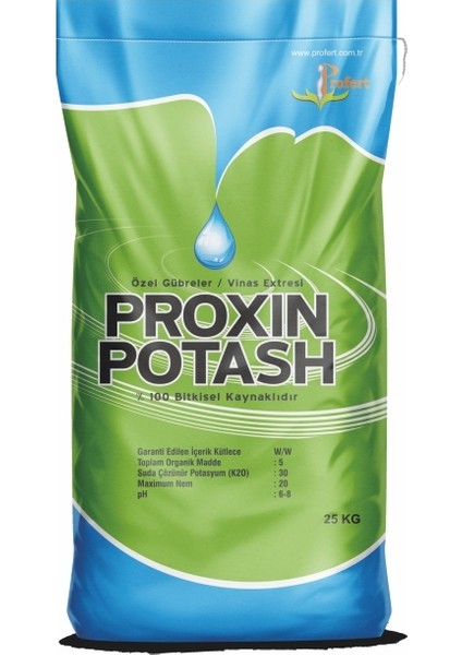 Proxın Potash 25 kg – %25 Potasyum Oksit (K₂o) + %5 Organik Madde Içeren Granül Gübre