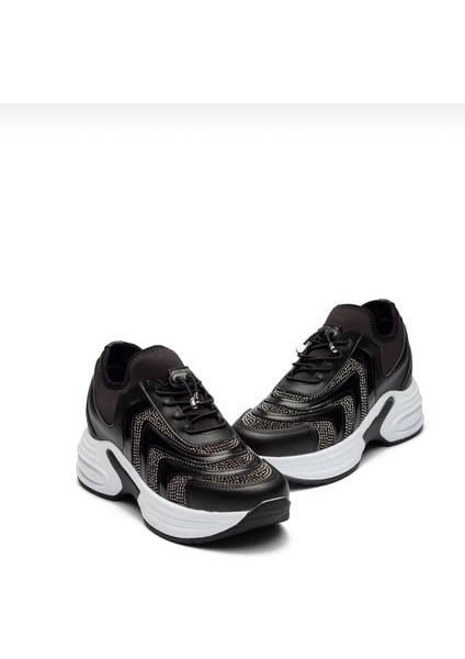 Kadın Yüksek Taban Rahat Şık Günlük Spor Ayakkabı Siyah Renk fırsatları