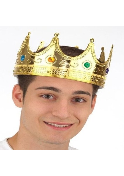 Altın Renk Yetişkin Çocuk Uyumlu Kral Tacı 60 cm fiyatları