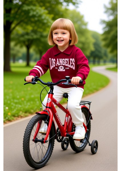 Kız Çocuk Polo Yaka Slogan Baskılı Oversize Pamuklu Örme Takım Kaliteli Şık Rahat fırsatları