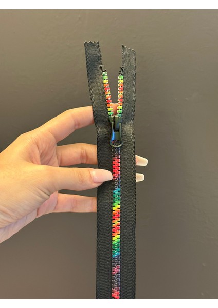 23X3 cm Renkli Dişli Siyah Fermuar fırsatları