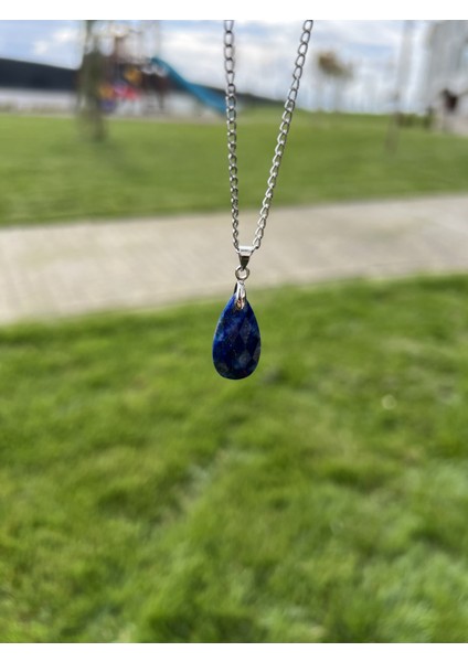 Lapis Lazuli Faset Kesim Damla Doğal Taş Kolye TKY0377 fiyatları