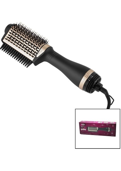 Saç Kurutma - Şekil Makinesi 3 Kademe Isı Ayarı 360 Derece Dönen Kablo Seramik Kaplama Fırça 1200W SHD-1731 (5224)