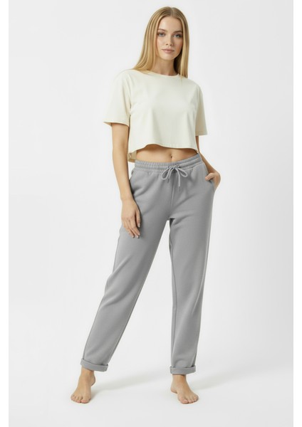 Duble Paça Eşofman Altı Gri 2629