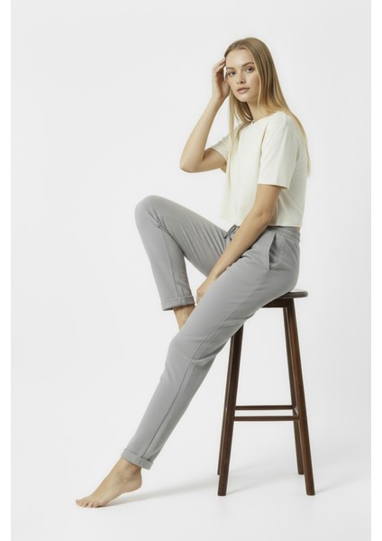 Duble Paça Eşofman Altı Gri 2629