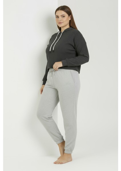 Jogger Paça Büyük Beden Eşofman Altı Gri 2017 modelleri