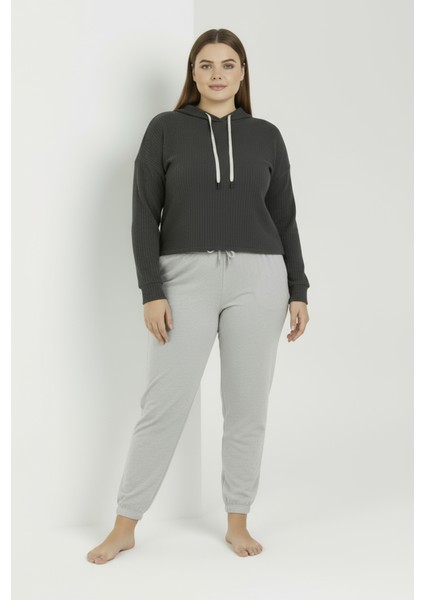 Jogger Paça Büyük Beden Eşofman Altı Gri 2017 indirimleri