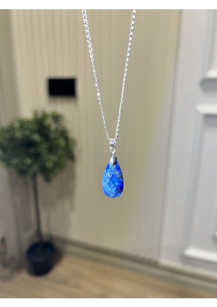 Lapis Lazuli Faset Kesim Damla Doğal Taş Kolye TKY0377 fırsatları