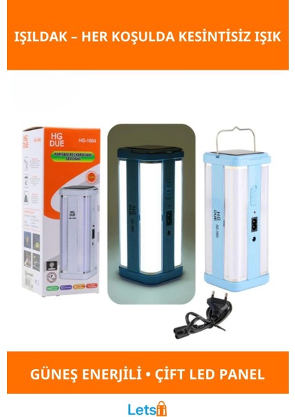 Güneş Enerjili Taşınabilir LED Işıldak Portatif Aydınlatma Çözümü