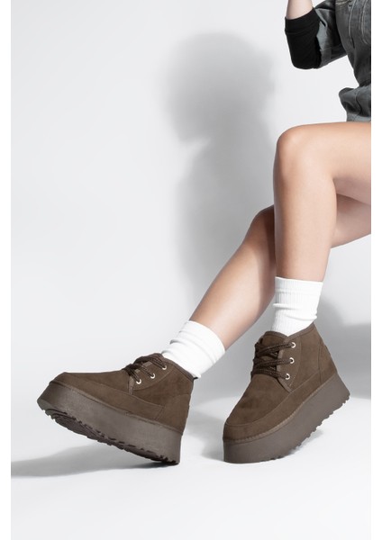 Kadın Kalın Taban Içi Kürklü Günlük Bot Mariva Kahve Süet fiyatları