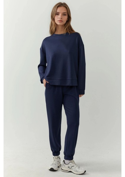 Kadın Esnek Bel Modal Touch Jogger Pantolon Lacivert