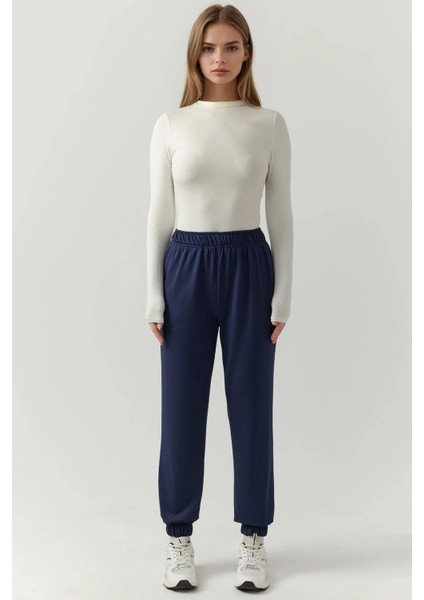 Kadın Esnek Bel Modal Touch Jogger Pantolon Lacivert