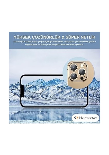iPhone 11/12 Mini Için Tek Parça Darbeye Dayanıklı Kamera Lens Koruyucu, Gece Çekim Modu Uyumlu, Hd Alüminyum Alaşım Çerçeveli 9h Sertliğinde Temperli Cam (Gold) indirimleri