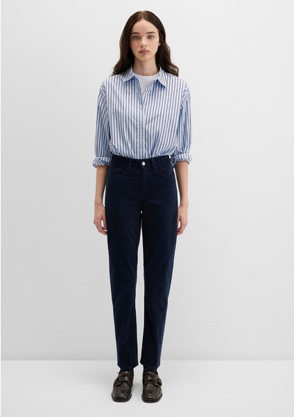 Cindy Lacivert Kadife Pantolon 100277-82993