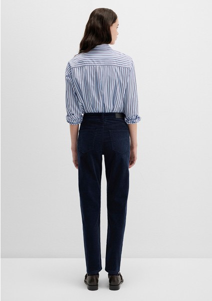 Cindy Lacivert Kadife Pantolon 100277-82993