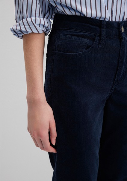 Cindy Lacivert Kadife Pantolon 100277-82993