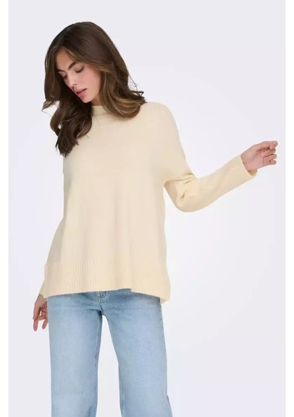 Onlhazel Oversize Fit Balıkçı Yaka Örme Kazak Bayan Kazak 15352853