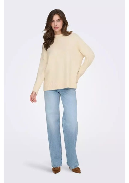 Onlhazel Oversize Fit Balıkçı Yaka Örme Kazak Bayan Kazak 15352853 fiyatları