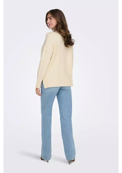 Onlhazel Oversize Fit Balıkçı Yaka Örme Kazak Bayan Kazak 15352853 modelleri