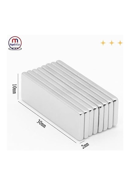 Magneteksan Güçlü Neodyum Blok Mıknatıs - 30X10X2 mm (10'lu) indirimleri