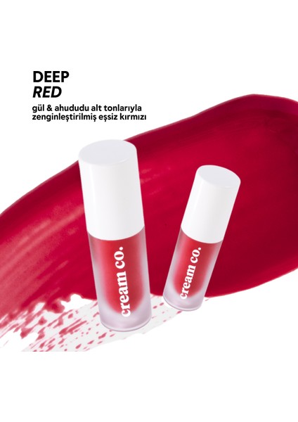 Allık Ruj Göz Farı Glow Tint Deep Red | Nemlendirici Makyaj | 501 Kırmızı | Hyaluronik Asit Peptit modelleri