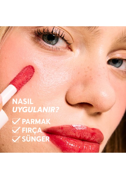 Allık Ruj Göz Farı Glow Tint Deep Red | Nemlendirici Makyaj | 501 Kırmızı | Hyaluronik Asit Peptit