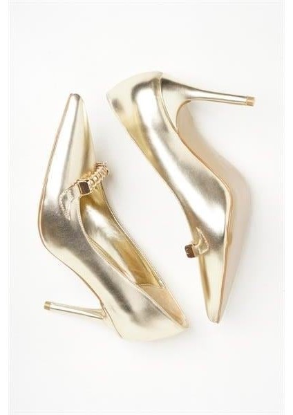 255000 Tokalı Stiletto Altın Deri fırsatları