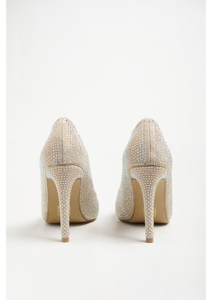 255019 Işıltılı Taşlı Stiletto Bej fırsatları